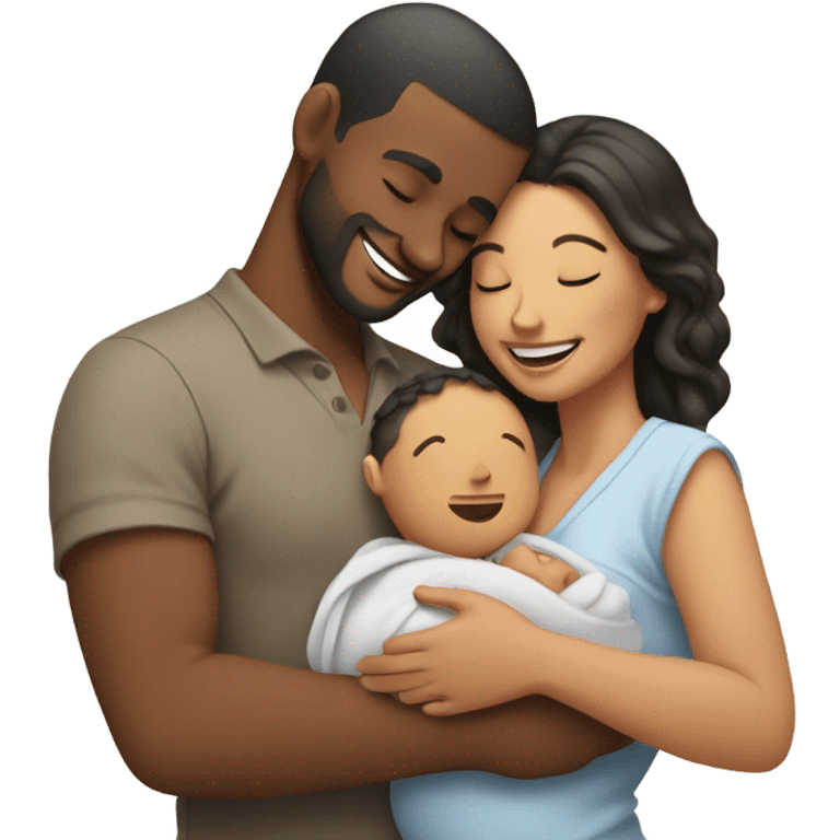 Man and woman having a baby emoji