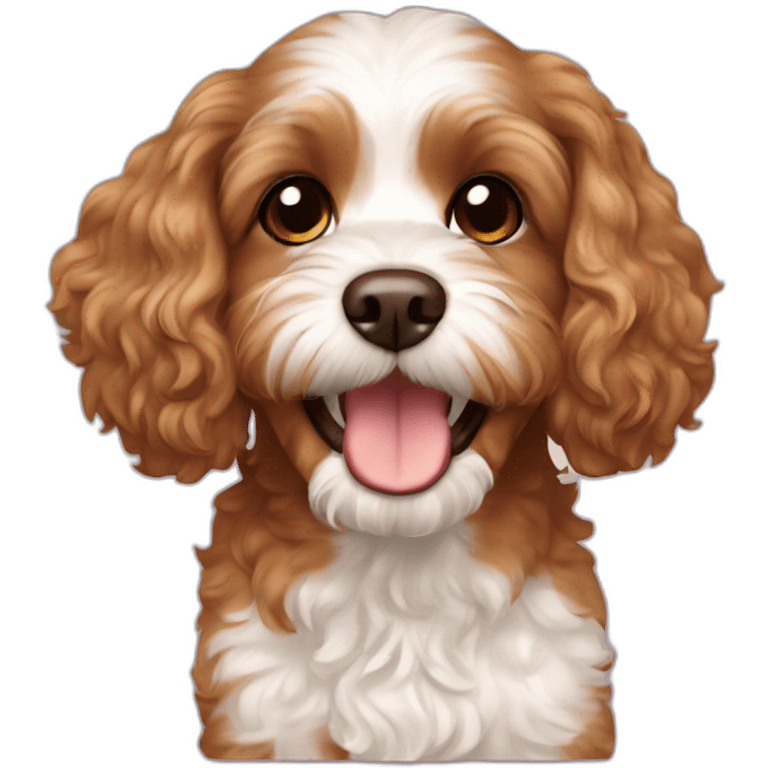 Cavapoo dog brown girl happy emoji