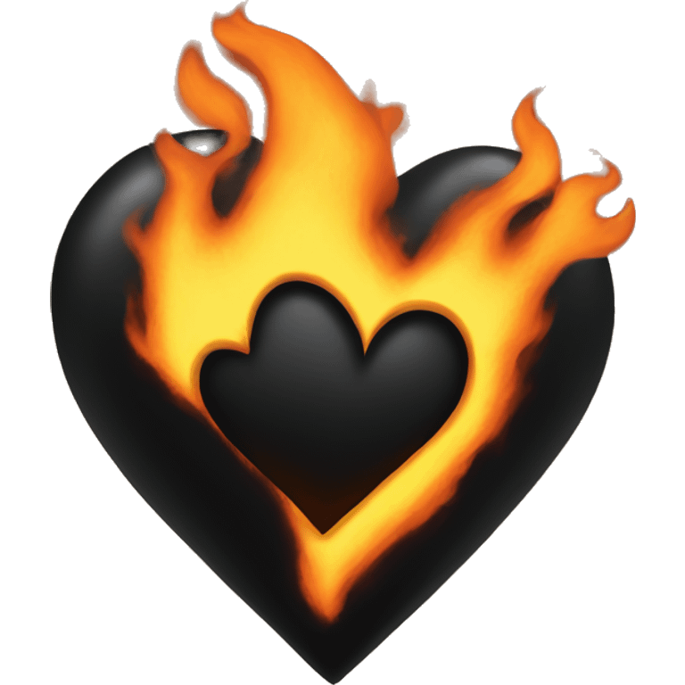 Black heart on fire emoji