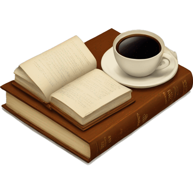 vintage tray with books and coffee  emoji