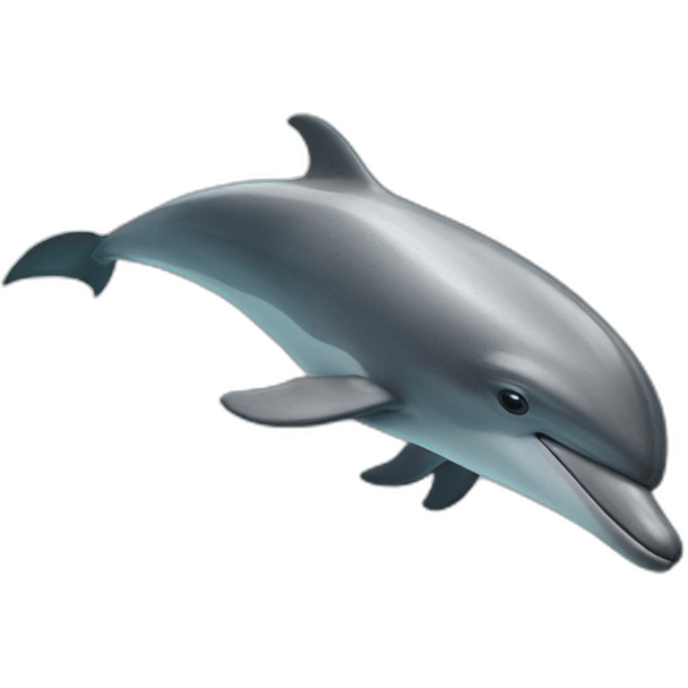 a dolphin swimming in the winter sea emoji