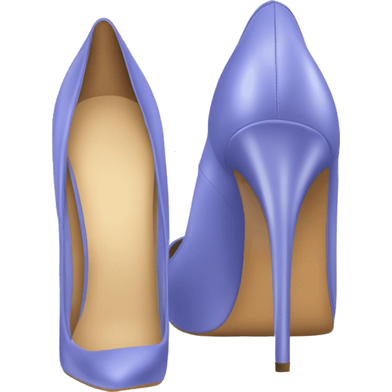 Realistic Isolated front facing pair periwinkle Stiletto high heel shoes. emoji