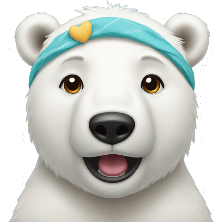 polar bear with bunny headband  emoji