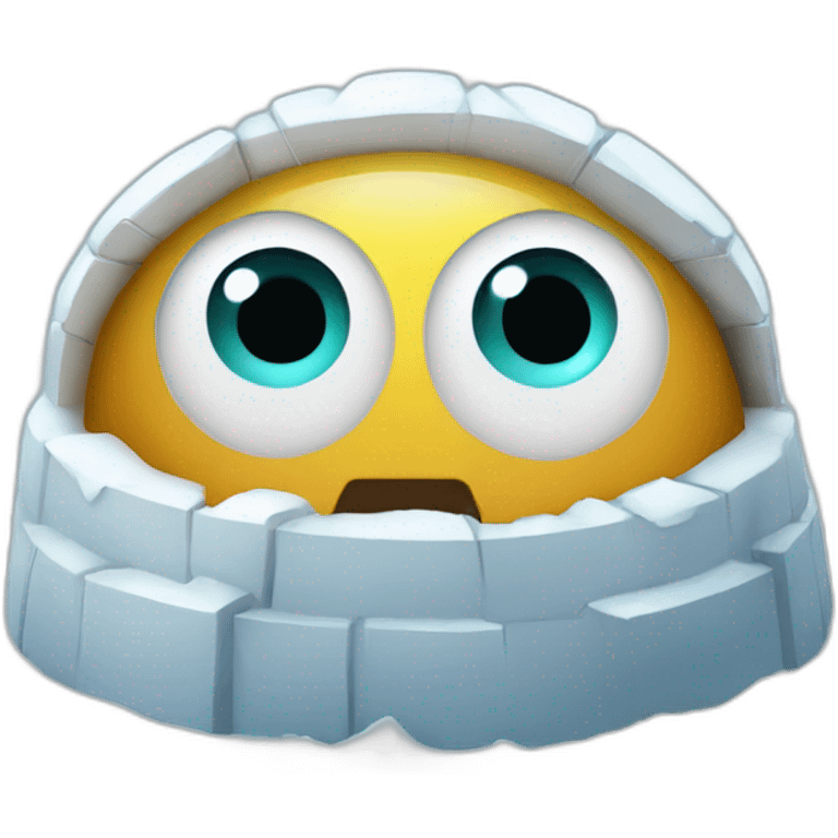 eyes on top of igloo emoji