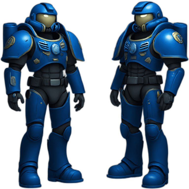 Space marine in blue full body emoji