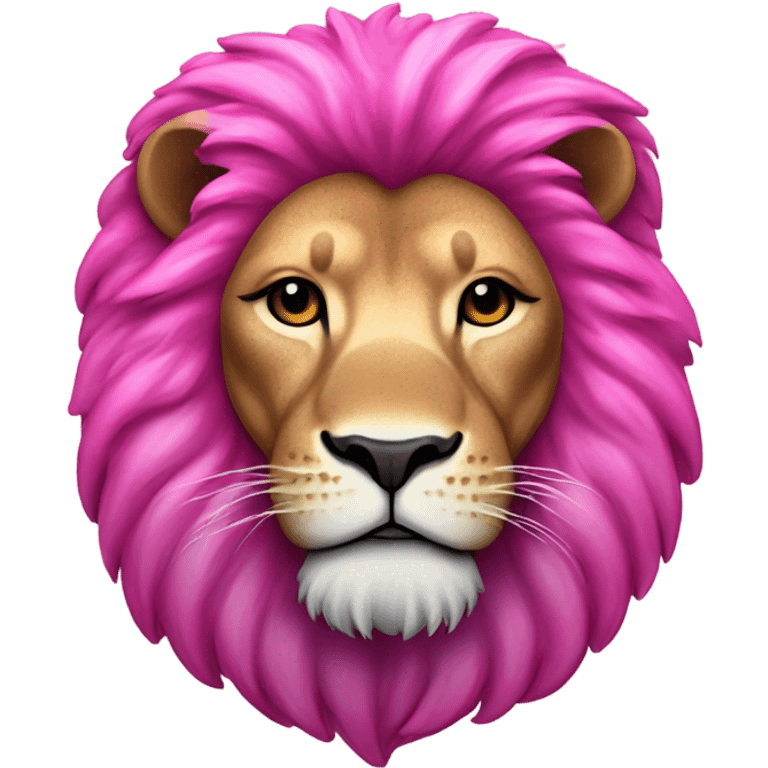 Hot Pink ombre full-body lion with glitter emoji