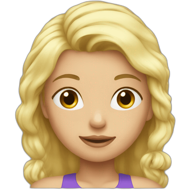 Strong blond girl workout emoji