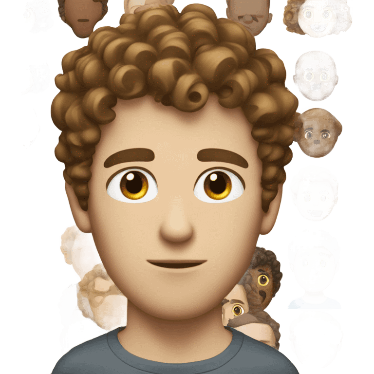 Skinny white guy with short brown kind of curly hair  emoji