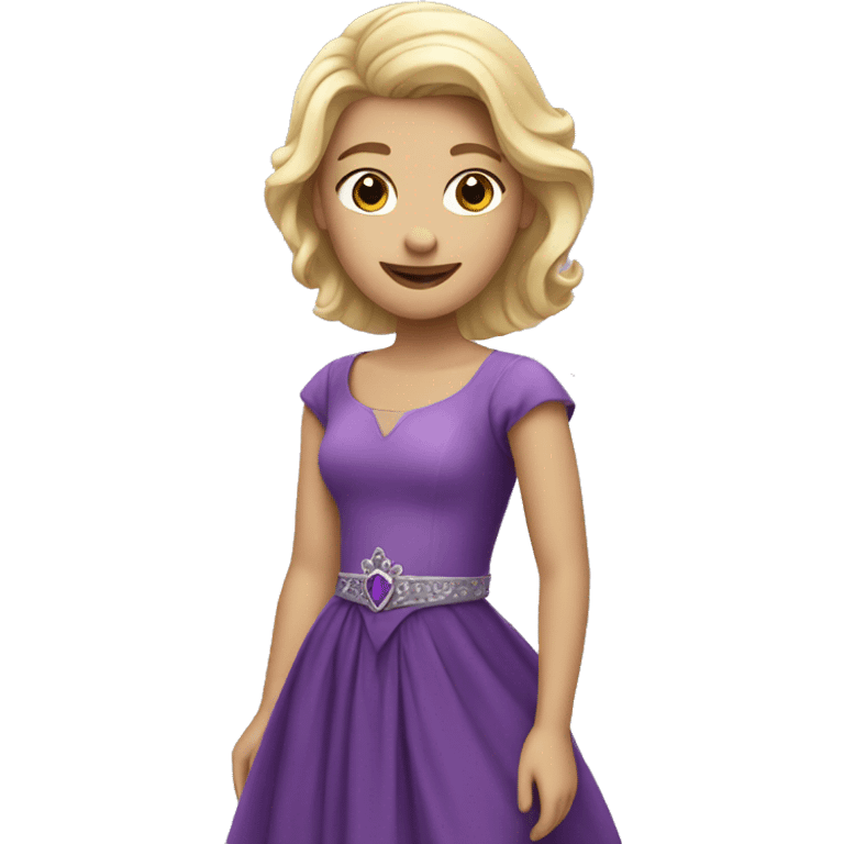 blond princess in purple dress emoji