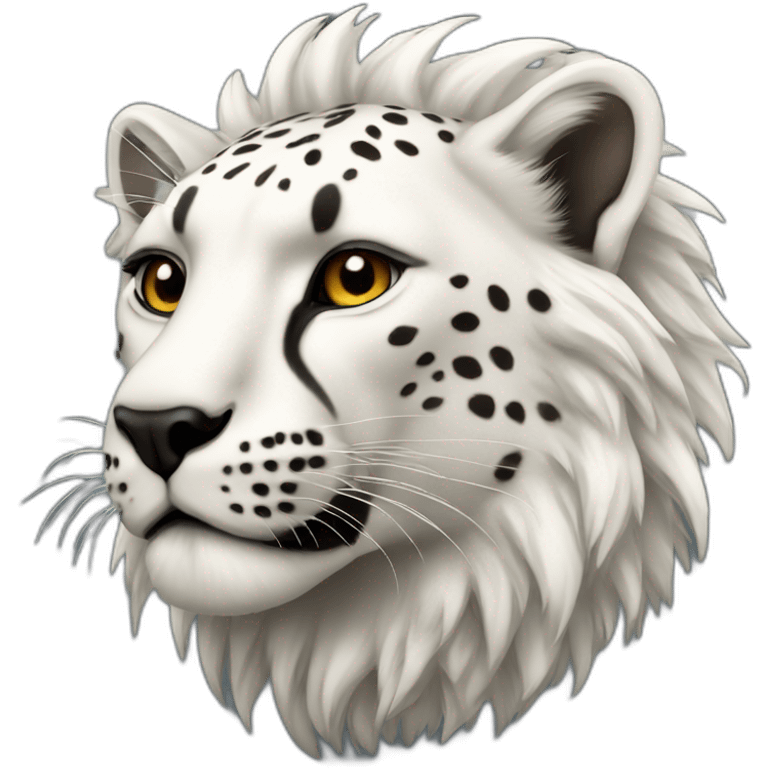 white cheetah with a black lion mane emoji