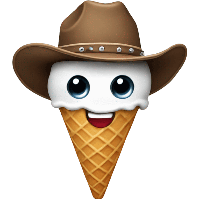 Ice cream cone wearing a cowboy hat  emoji