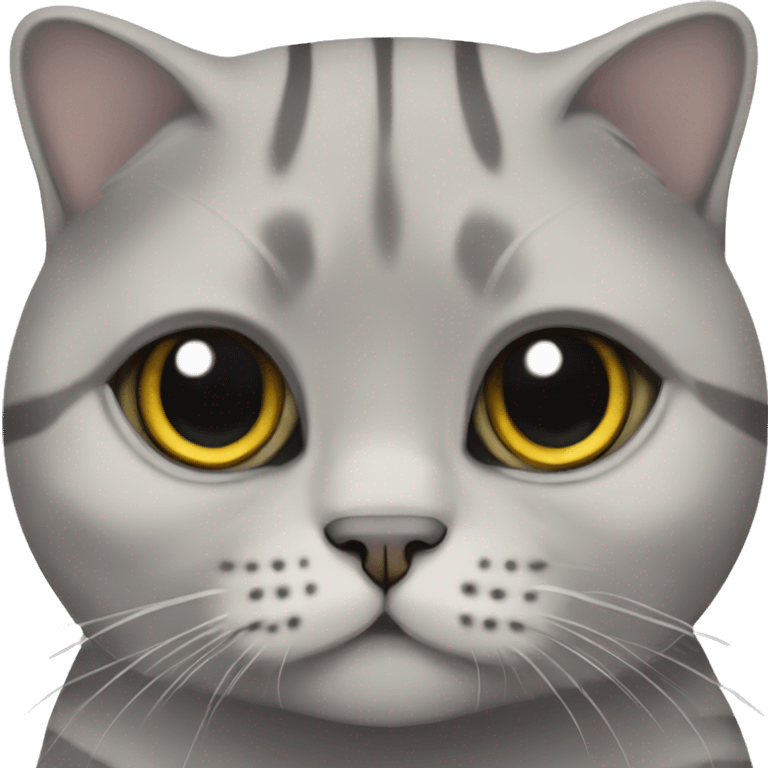 Scottish fold cat grey with stripes  emoji