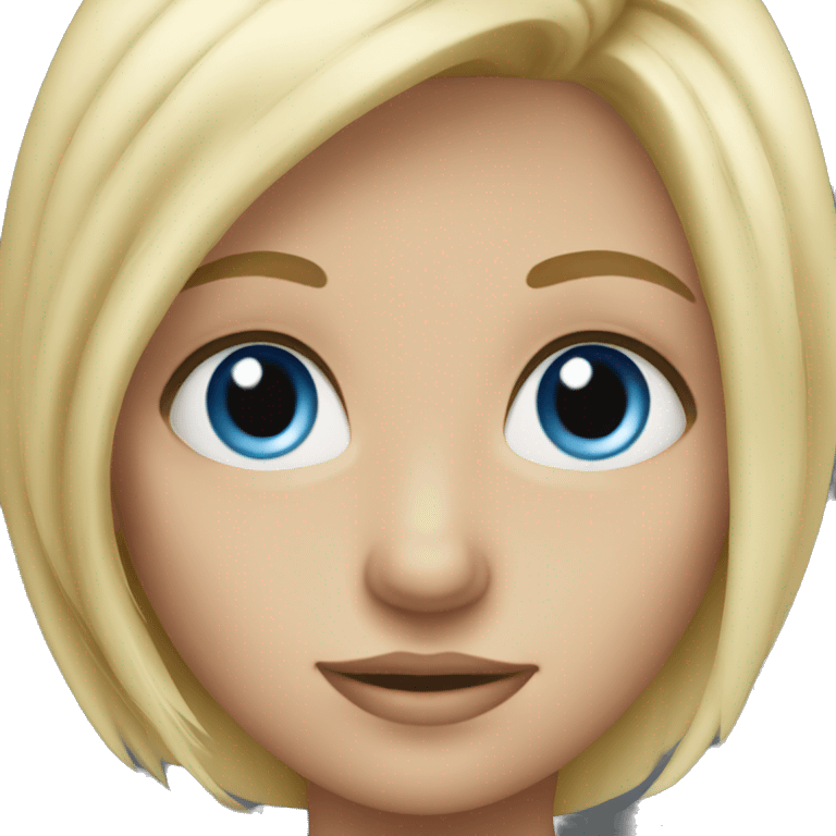 blonde girl with blue eyes looking emoji