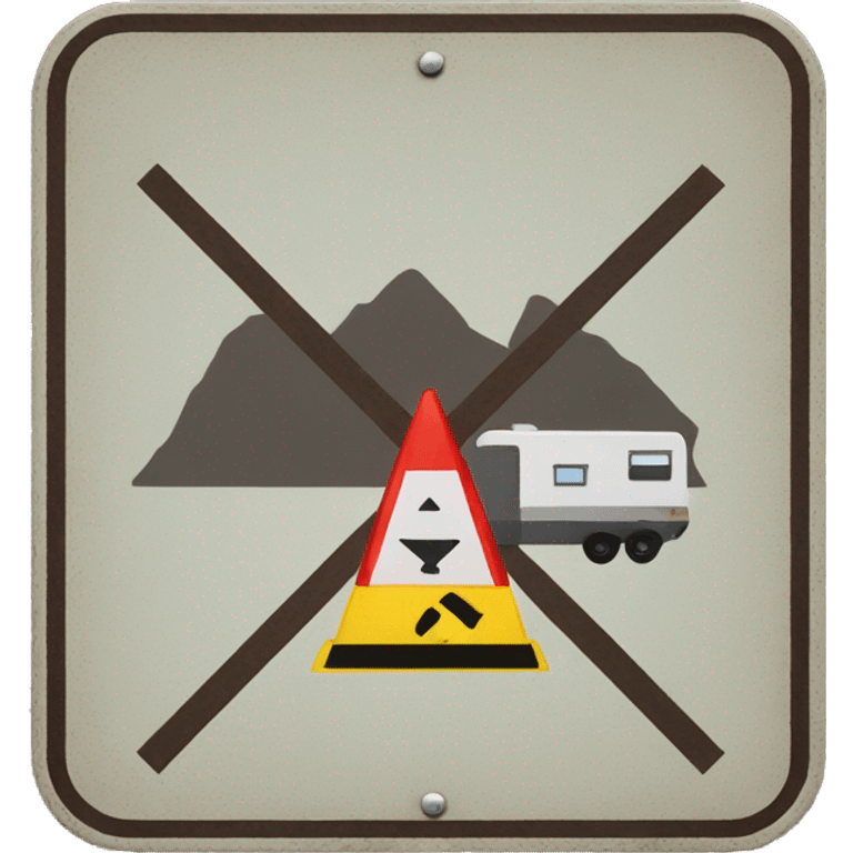 road sign no camper emoji