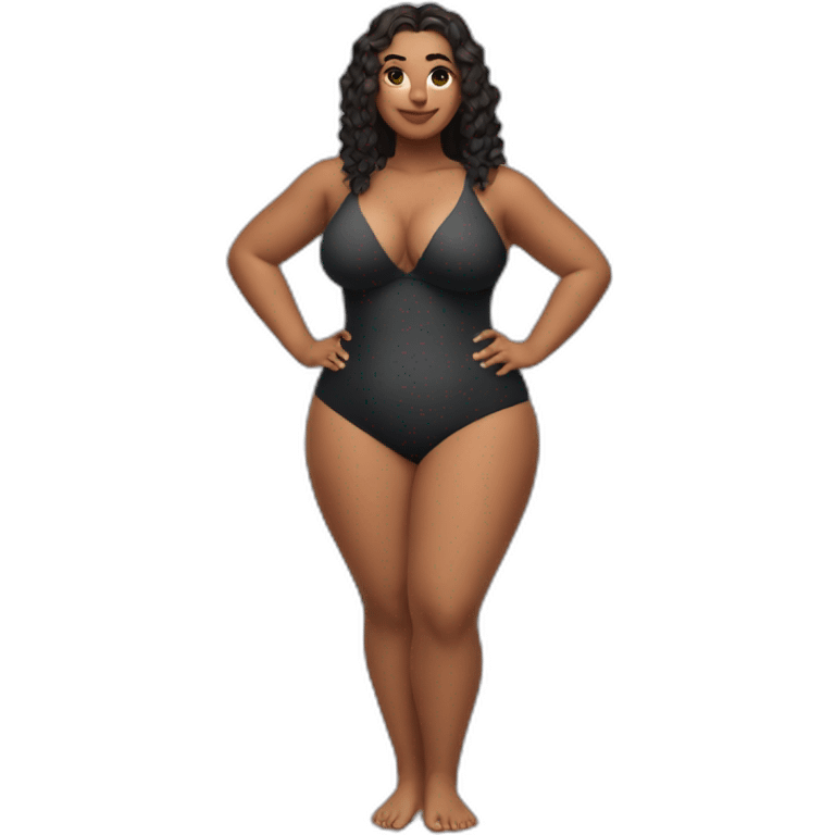 Slim-Thicc woman swimsuit posing full body (curvy slim body type, perfect body, hourglass figure) emoji