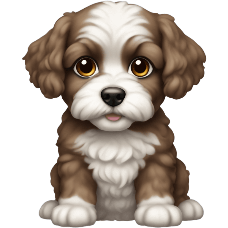 Brown Schichon puppy emoji