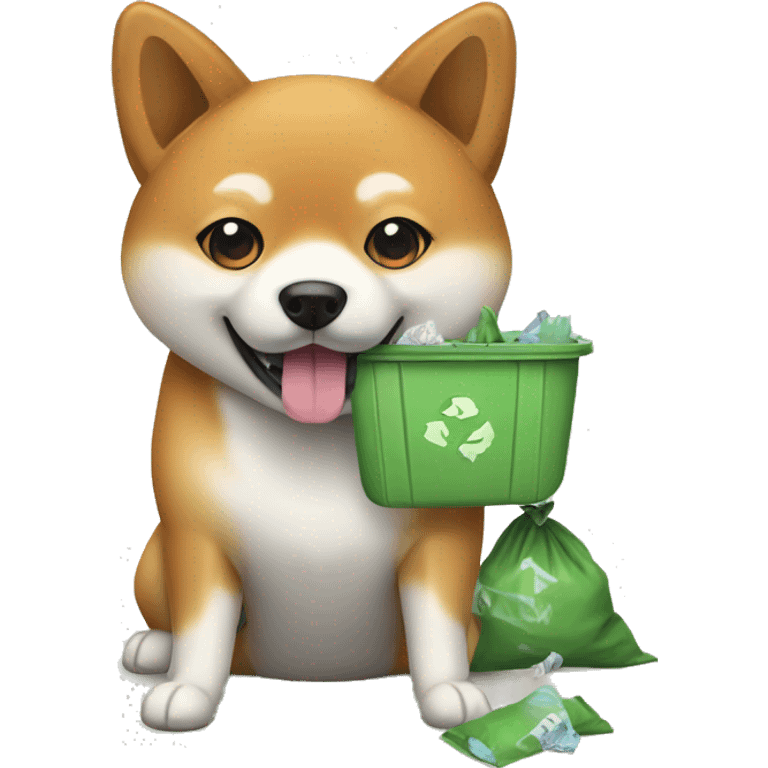 Shiba Inu with garbage  emoji