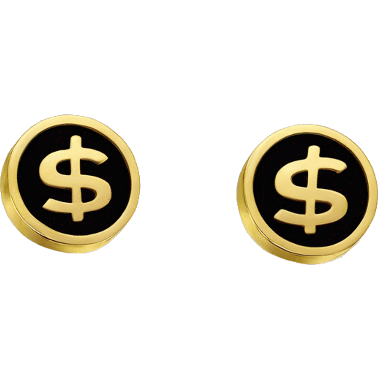 $  symbol dollar shaped earings gold emoji