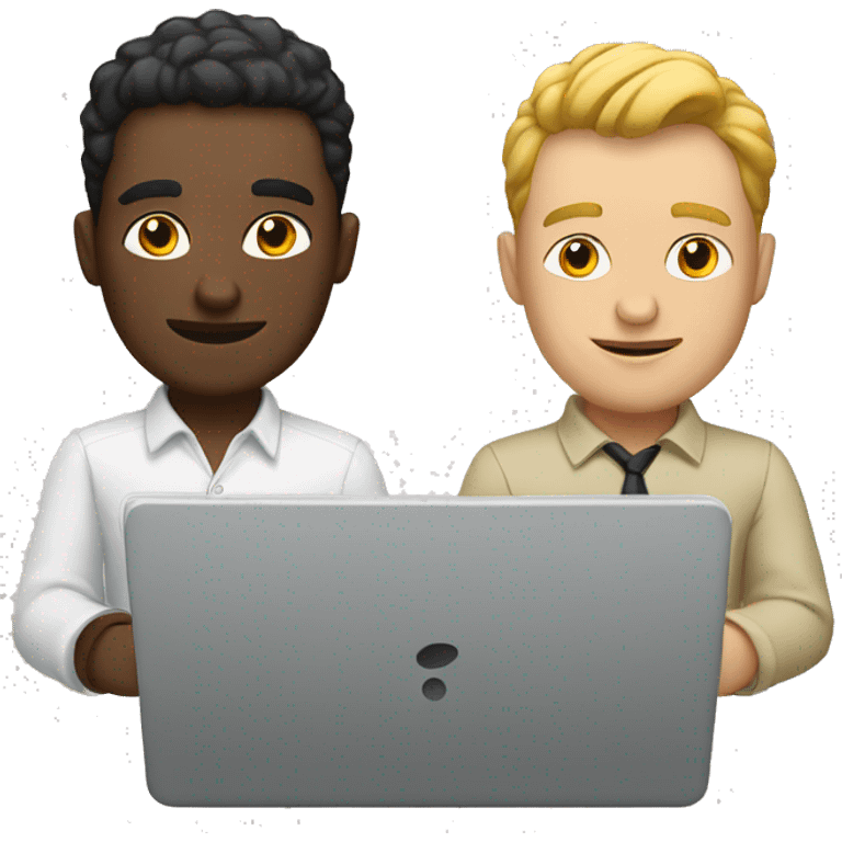 2 white guys with laptops, both are white emoji