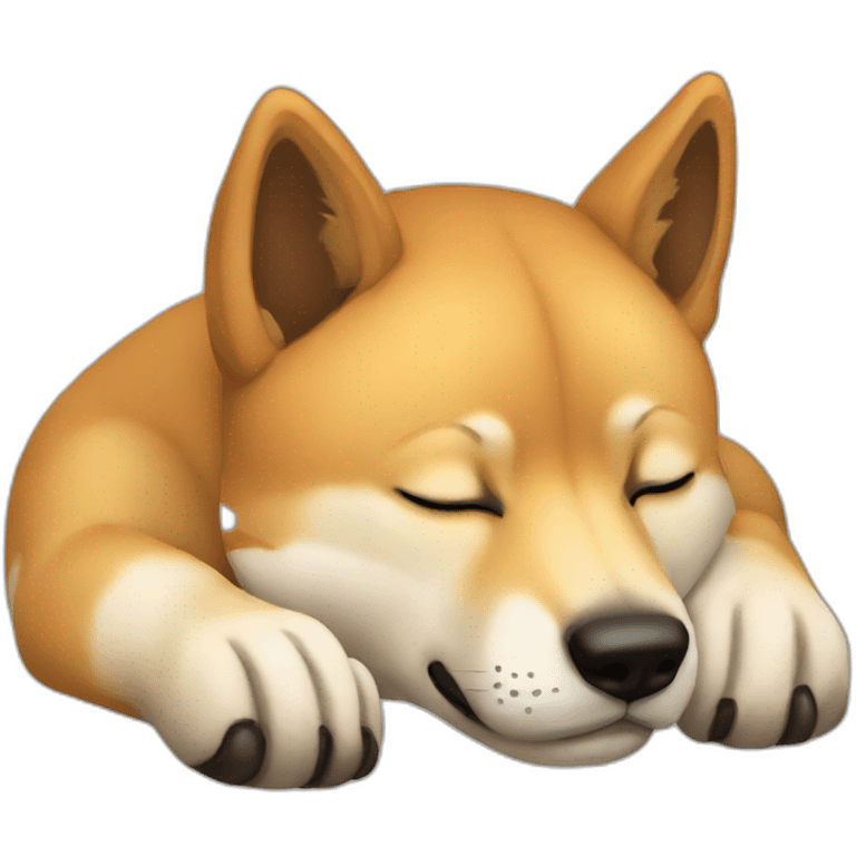 A dingo sleeping emoji