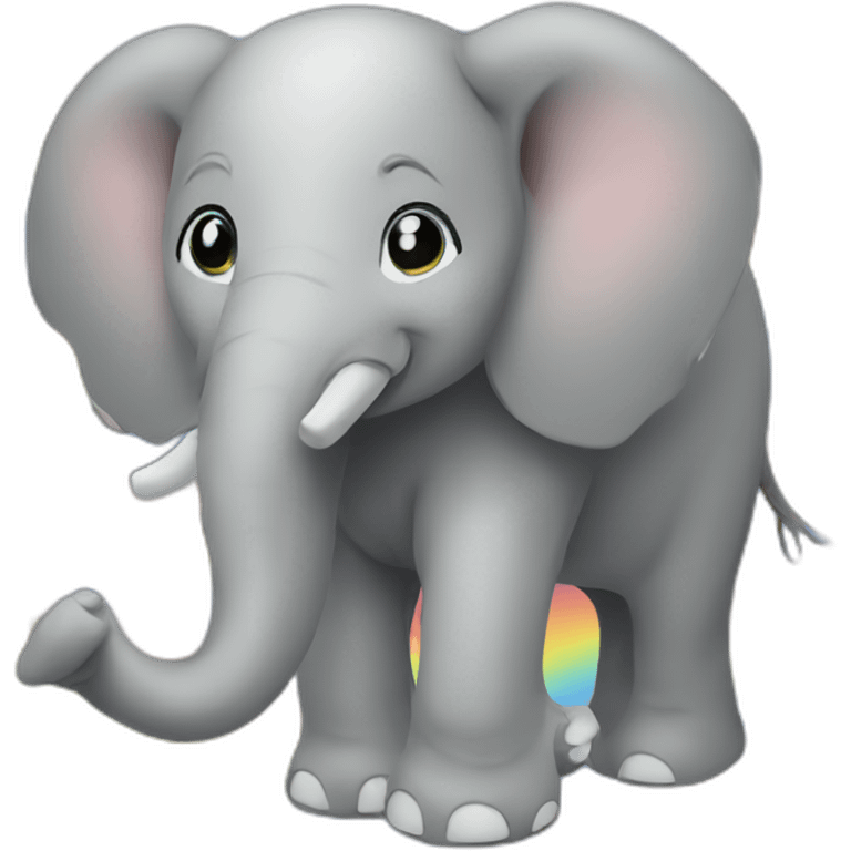 elephant on the rainbow emoji