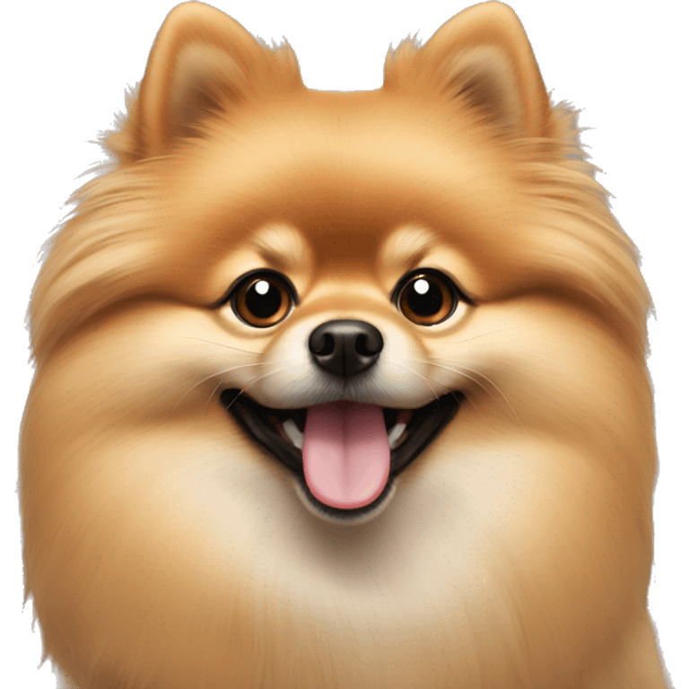 Tan pomeranian smiling emoji