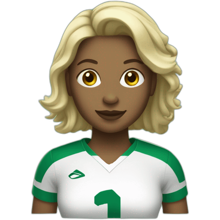 Footballeuse habillée en vert emoji