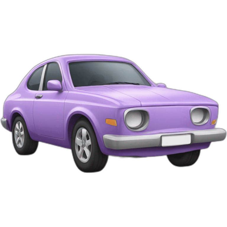 Lilac cartoon car emoji