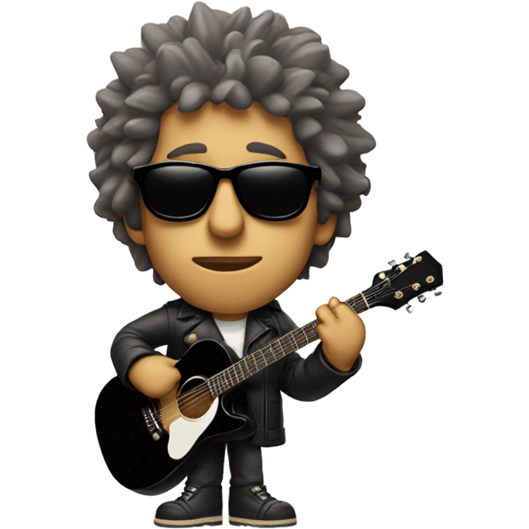 bob dylan with sunglases and guitar emoji