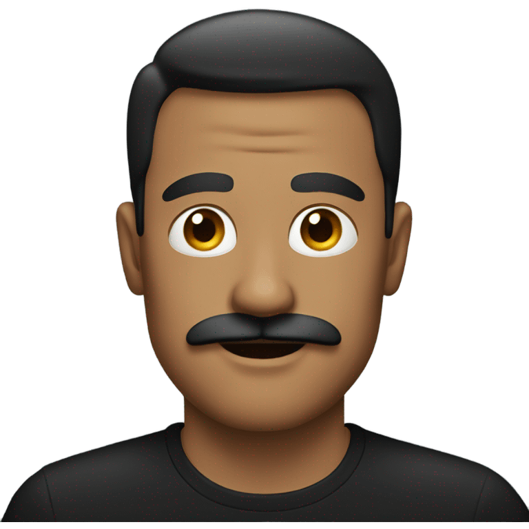 Man with mustache in black shirt emoji