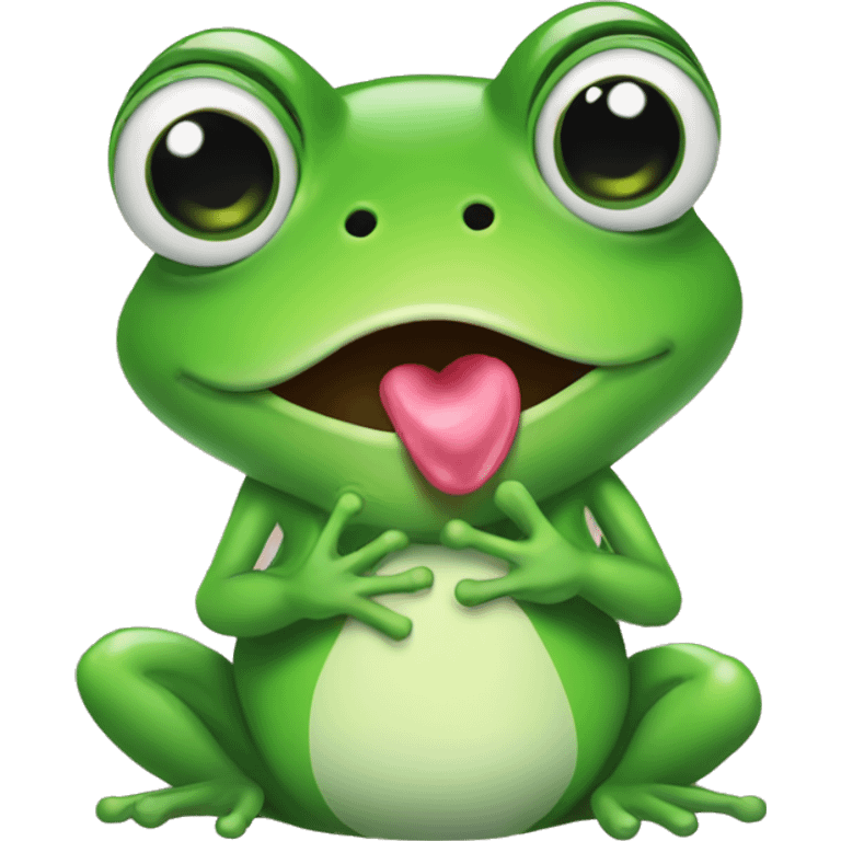 Cute frog blowing a kiss emoji