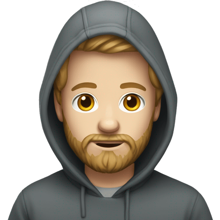 Bearded white boy wearing hoodie emoji