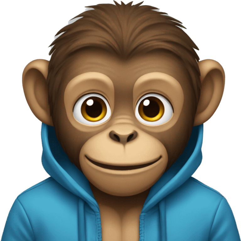 Monkey with a blue hoodie emoji