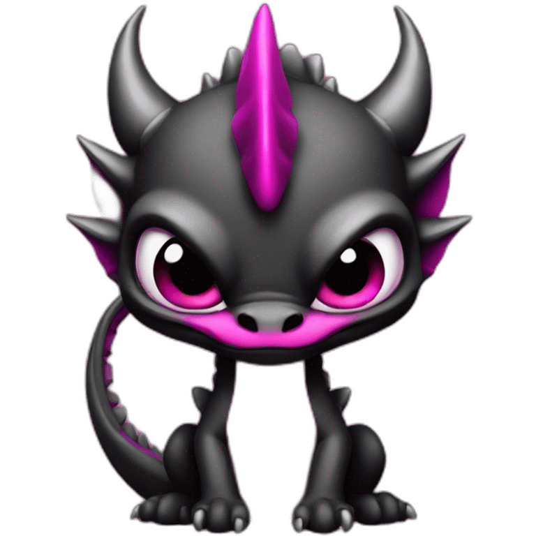 black and magenta baby dragon angry emoji