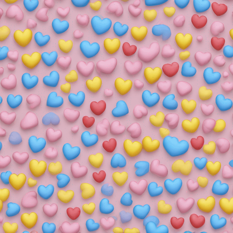 Pink blue yellow heart emoji