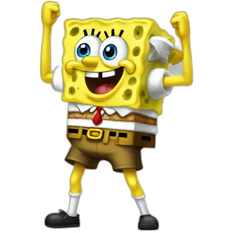 Spongebob in a fight emoji