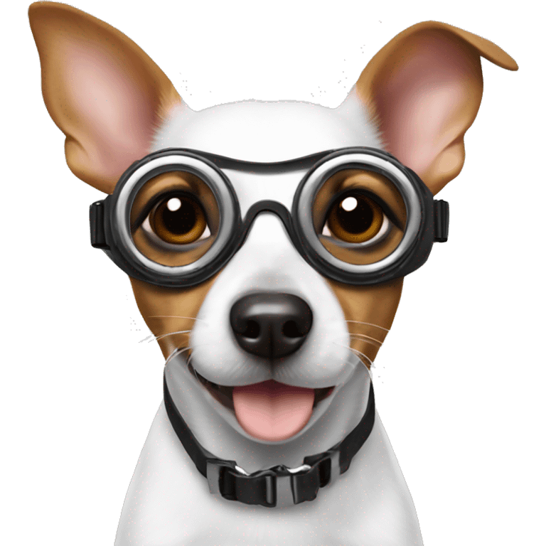 Rat terrier with goggles  emoji