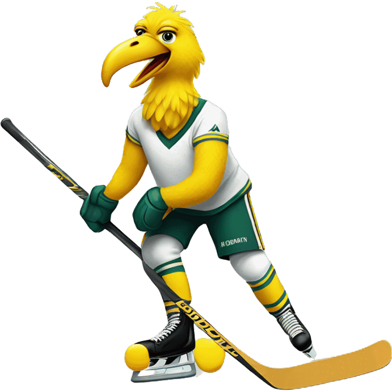 Big bird playing hockey emoji