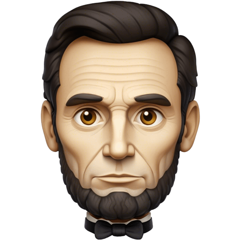 Cinematic Realistic Abraham Lincoln Portrait Emoji, depicted as a stoic iconic statesman with a tall dignified silhouette and thoughtful expression, rendered with detailed textures and dramatic historical lighting that captures his timeless presence. emoji