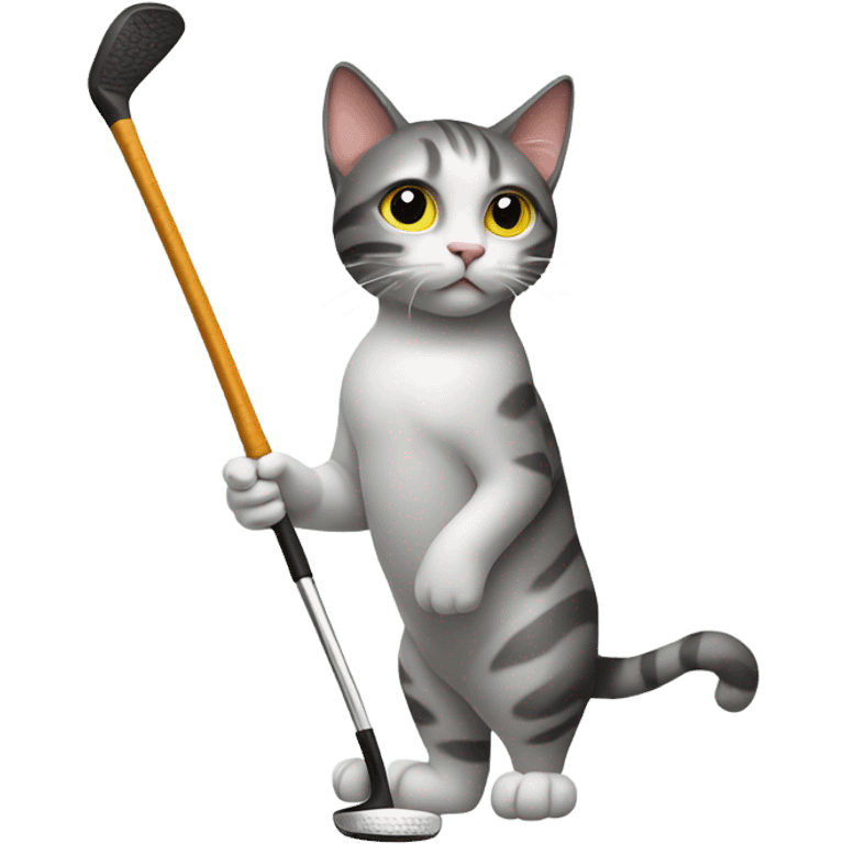 Cat with a golf club emoji