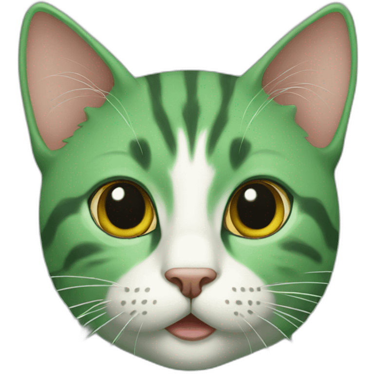 Cat green emoji