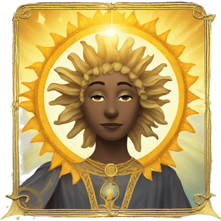 Tarot card with sun emoji