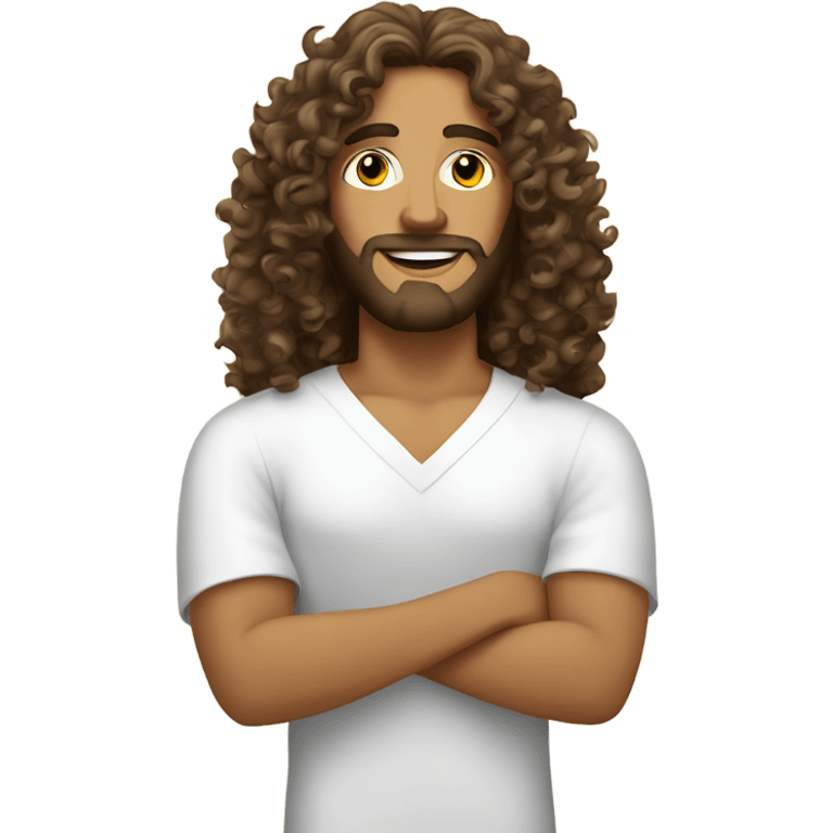 Curly haired Jesus at the nail salon emoji