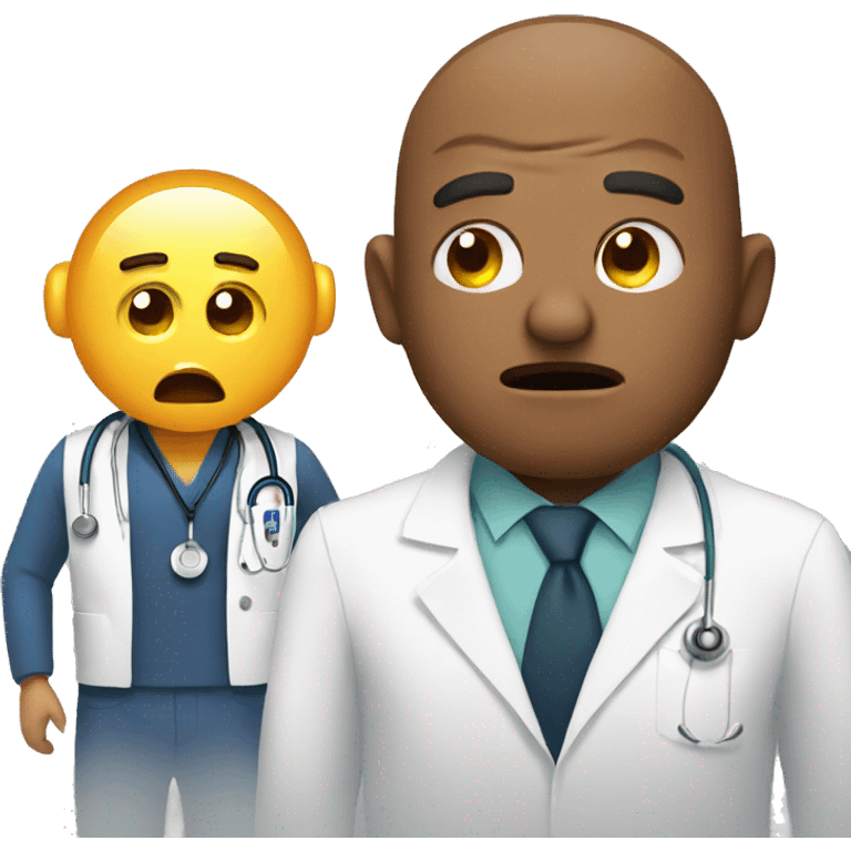 scared man with doctor emoji