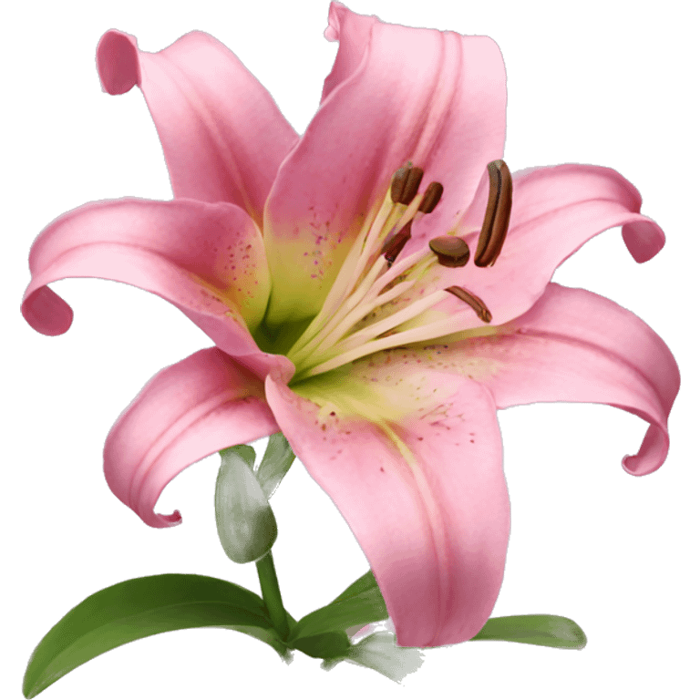 Pink lily emoji