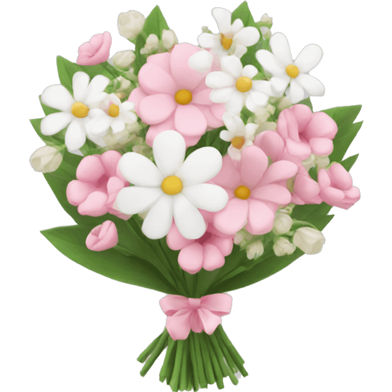 Pink and white flower bouquet  emoji