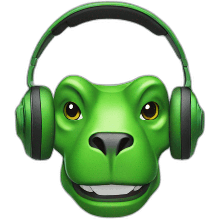 techsupport trex green headphones emoji