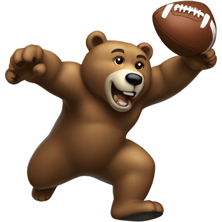 Bear playing football emoji