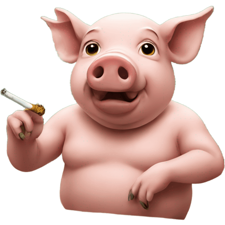 Pig smoking emoji