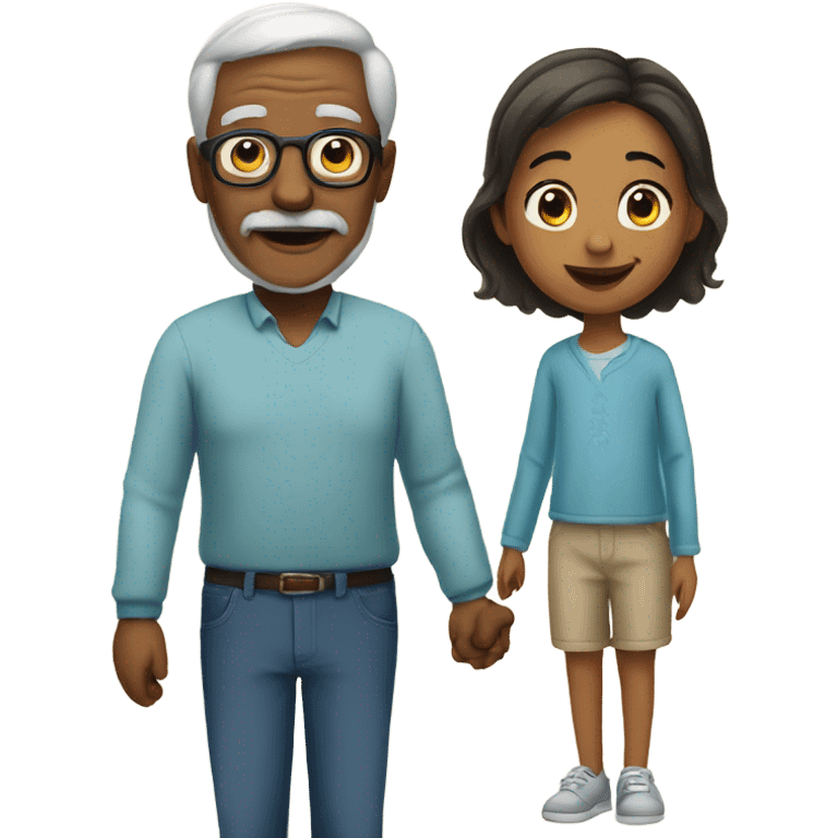 A grandfather with his daughter  emoji